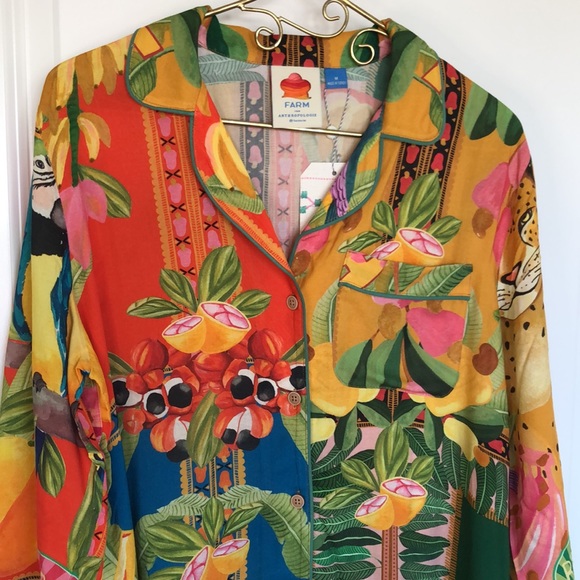 Anthropologie Farm Rio Hisbiscus Pajama Set - Picture 5 of 16